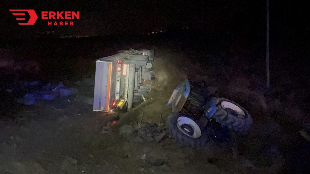 Erzincan'da tır ile traktörün çarpıştığı kazada iki yaralı