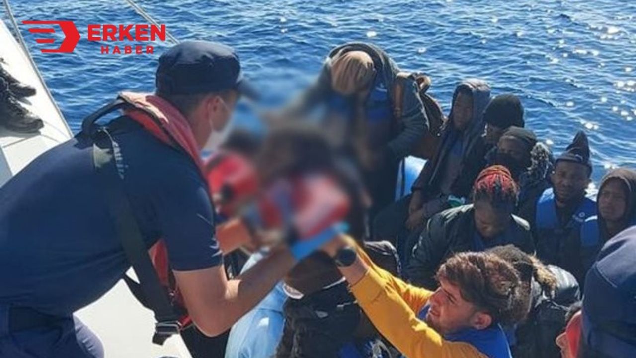 Türk kara sularına itilen 46 göçmen kurtarıldı