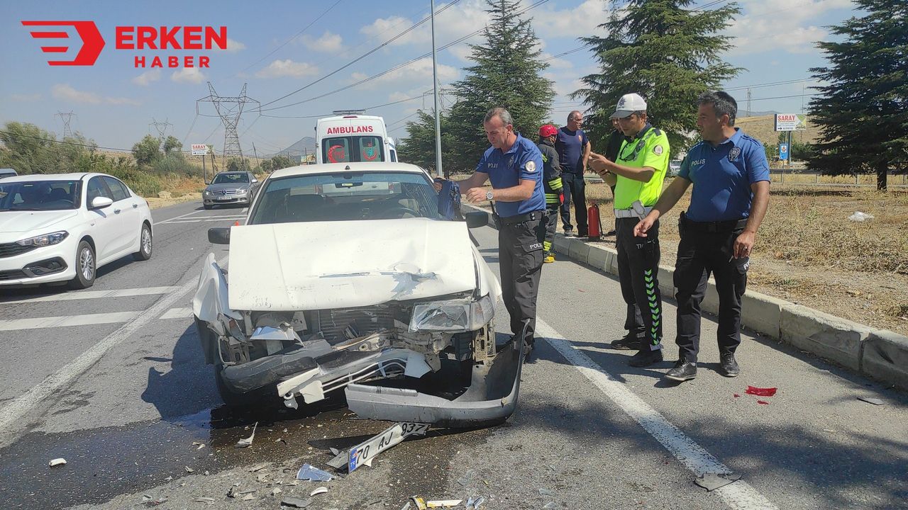 Konya'daki iki aracın karıştığı trafik kazasında 4 yaralı
