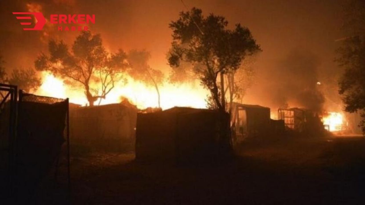 Midilli'de sığınmacı kampında yangın