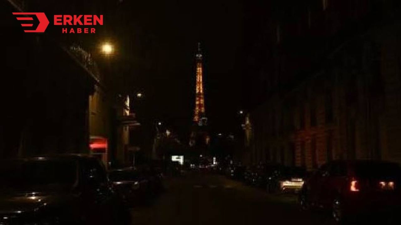 Paris'te elektrik kesintisi nedeniyle karanlığa büründü