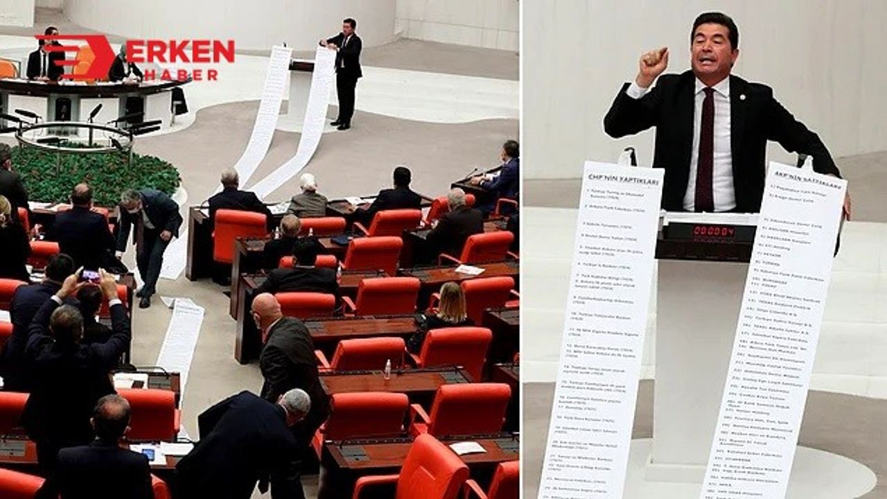 Meclis'te satılan kurumların 13 metrelik listesi açıldı
