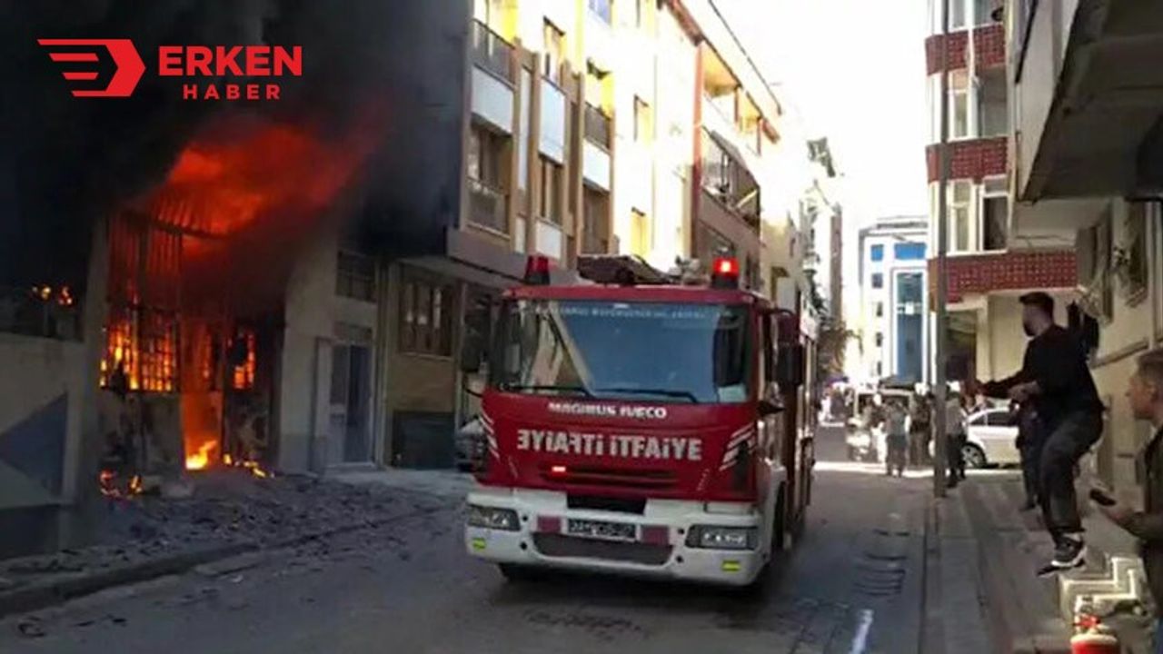 İzmir'de bir atölye de çıkan yangın söndürüldü