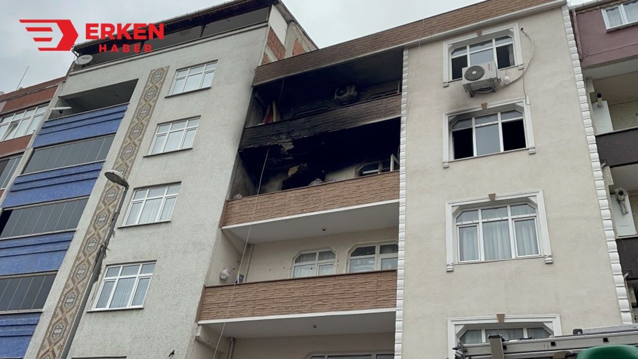 Yangın çıkan evin balkonundan atlayan kadın yaralandı
