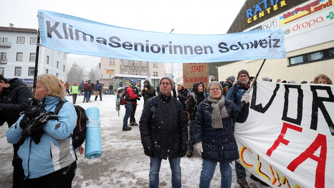 Davos'ta iklim krizi protestosu