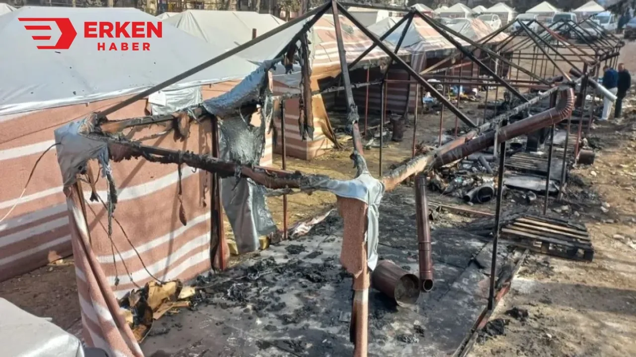 Çadır kentte yangın: İki depremzede yaralandı