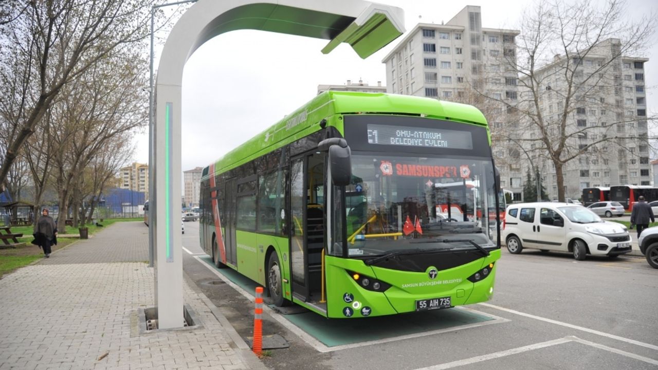 Samsun'da elektrikli otobüsler  700 bin yolcu taşıdı