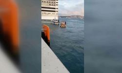 Karaköy önlerinde su alan tekne battı