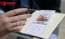 Sandıkta evliliği için oy kullandı