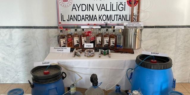 Aydın'da 387 litre kaçak içki ele geçirildi