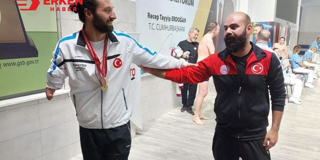 Engelli yüzücü Fevzi Çakmak Türkiye birincisi oldu