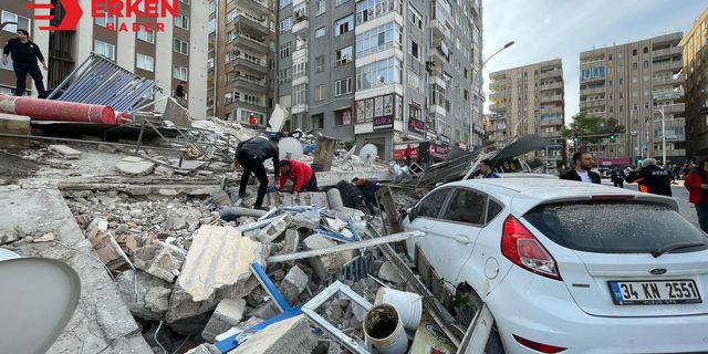 Şanlıurfa'da yıkılan binanın enkazı kaldırıldı