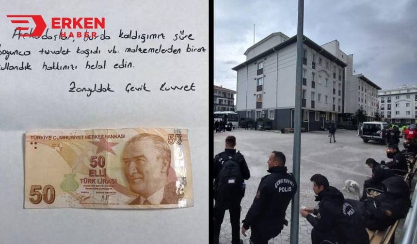 Zonguldak Çevik Kuvvet polisleri, öğrencilerden helallik istedi